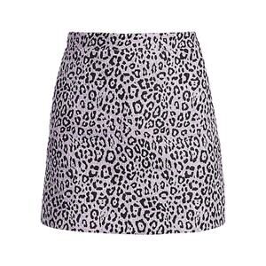 ANDAMANE Italy Bertha Leopard Print Tweed Mini Skirt Lilac